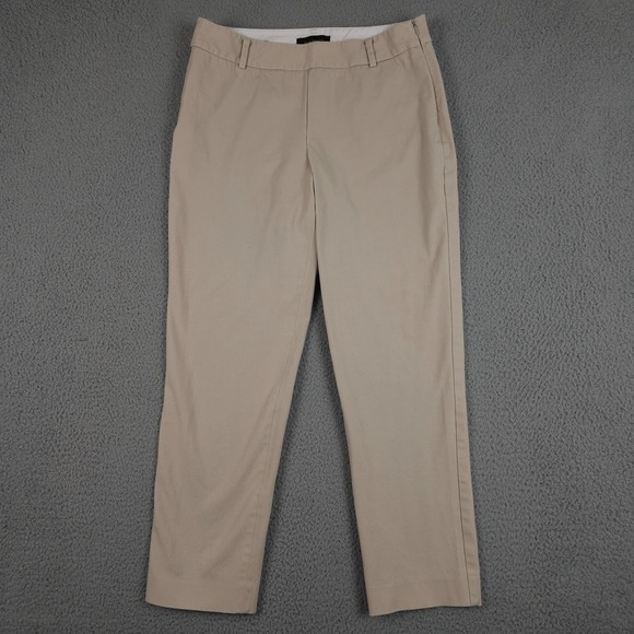Talbots Pants - Talbots Pants Womens 6 Khaki Beige Heritage Ankle Stretch Side Zip Career Office